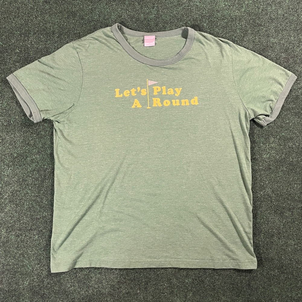 2000s Let's Play A Round Golf Utility Tag Ringer T-Shirt XL